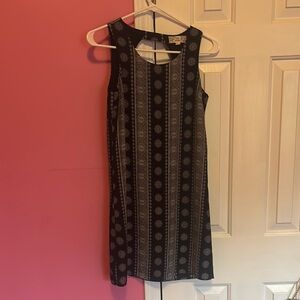 Chic Black Patterned Mini Dress